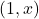 (1, x)