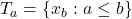 T_a = \{ x_b: a \le b \}