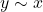 Rendered by QuickLaTeX.com y \sim x
