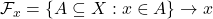 \mathcal{F}_x = \{A \subseteq X: x \in A\} \to x